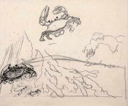 Félix Bracquemond, Crabs. Preparatory study for the title page of La Mer